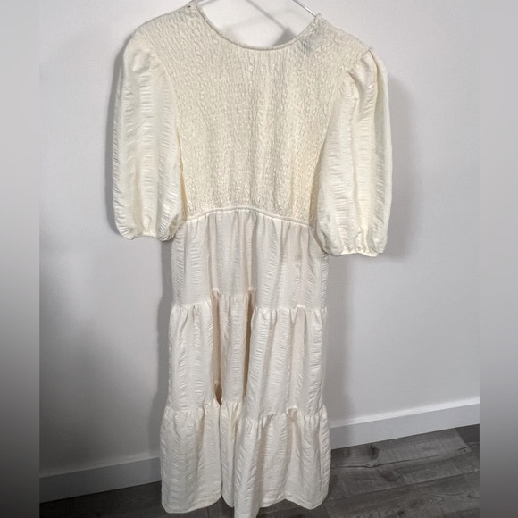 NWT En Saison smocked, tie back tiered tea length dress - tag price $111 SZ XS - Picture 4 of 10